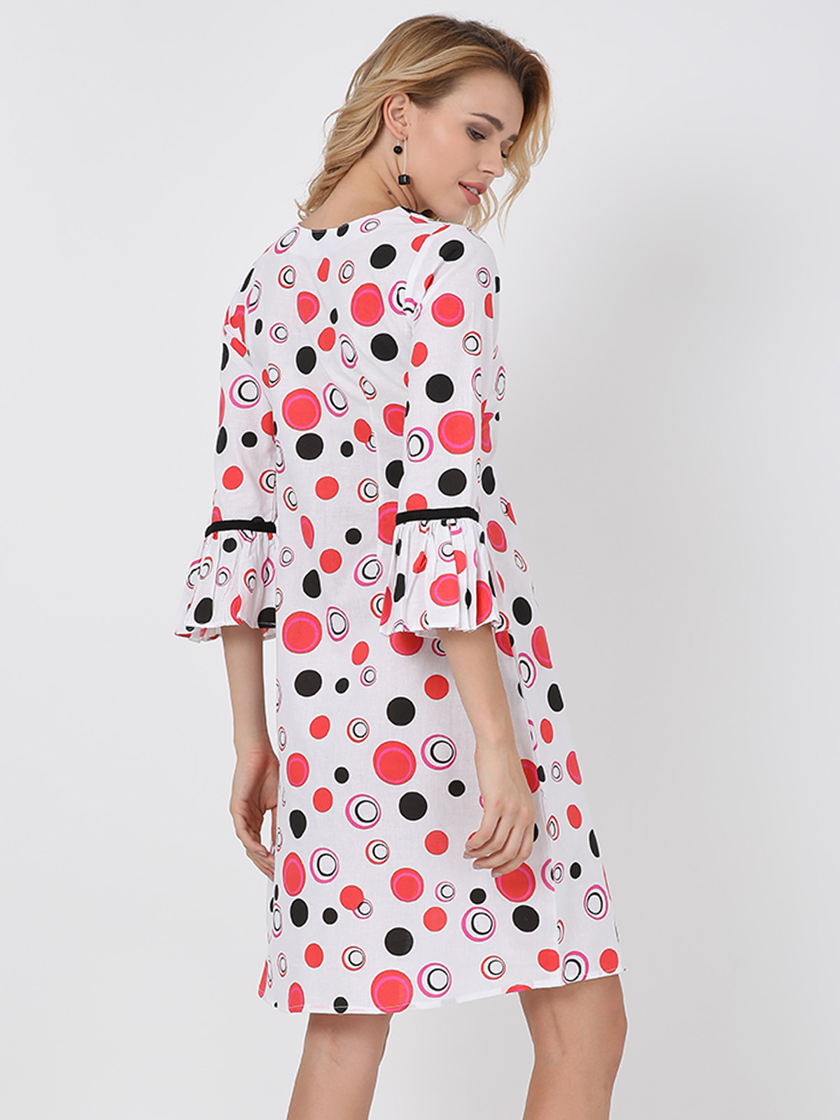  Exclusive Cotton Vintage Styled Red & Black Polka Dots A-Line Fit & Flair Dress