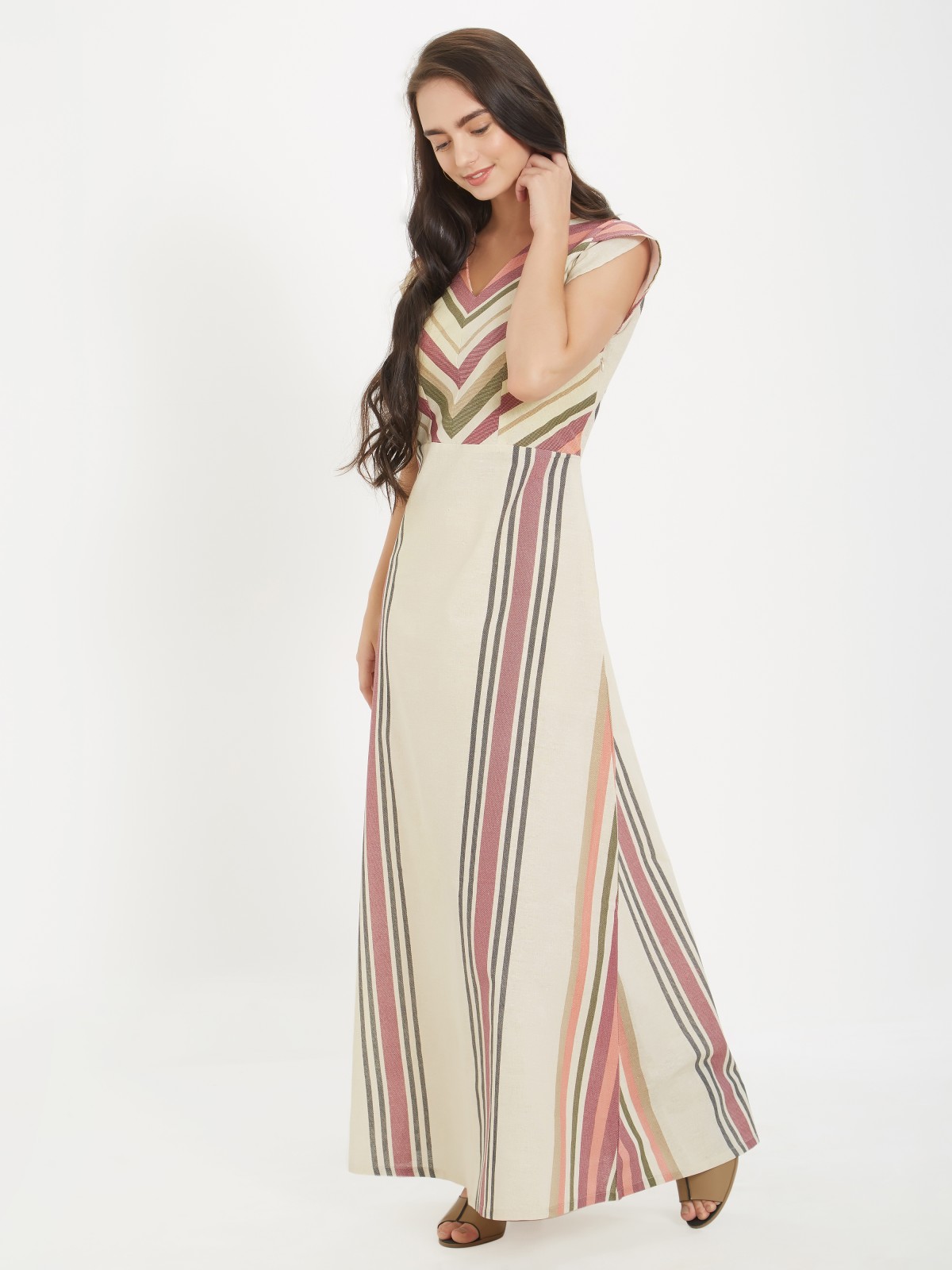 Classic Cotton Linen One Piece Long Dress