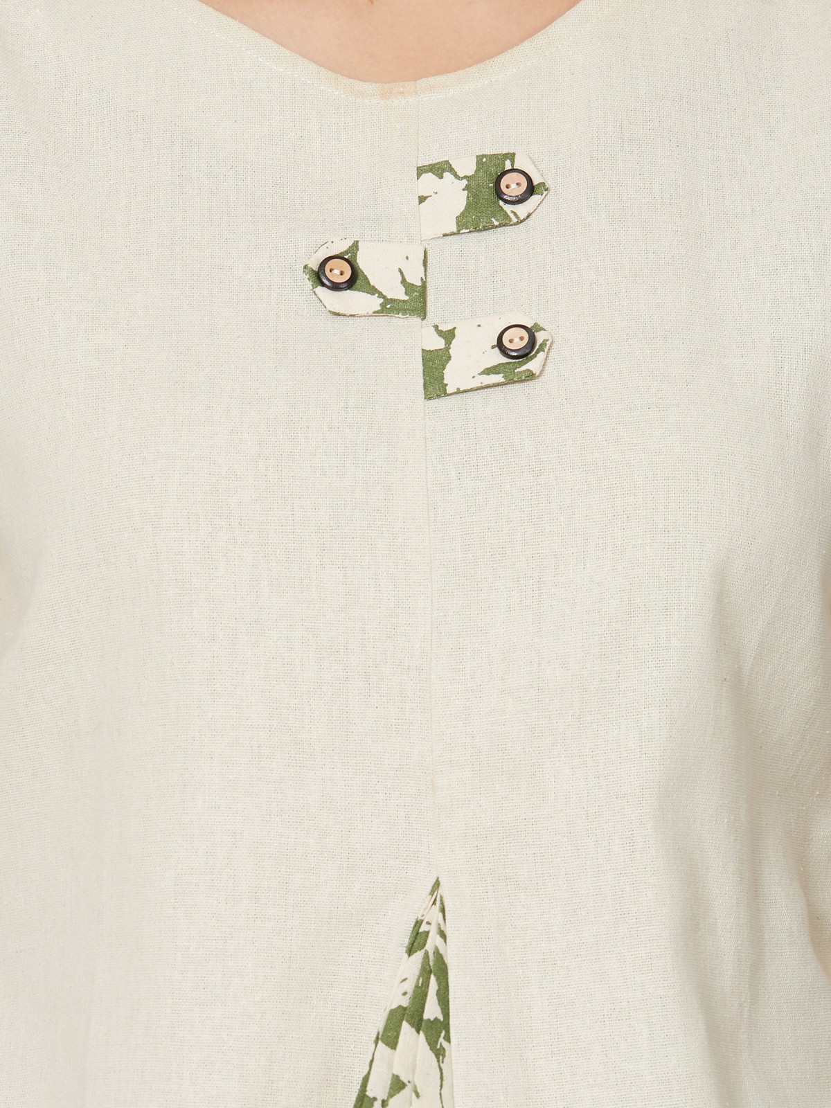  Exclusive Cotton Stylish Beige Green Floral Printed Top