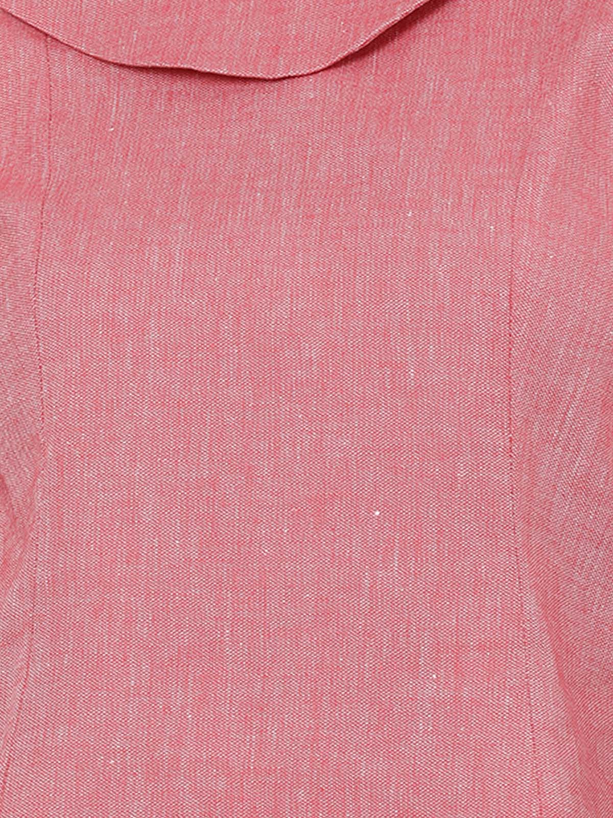 Charming Pink  Designer Collar Crop Top 