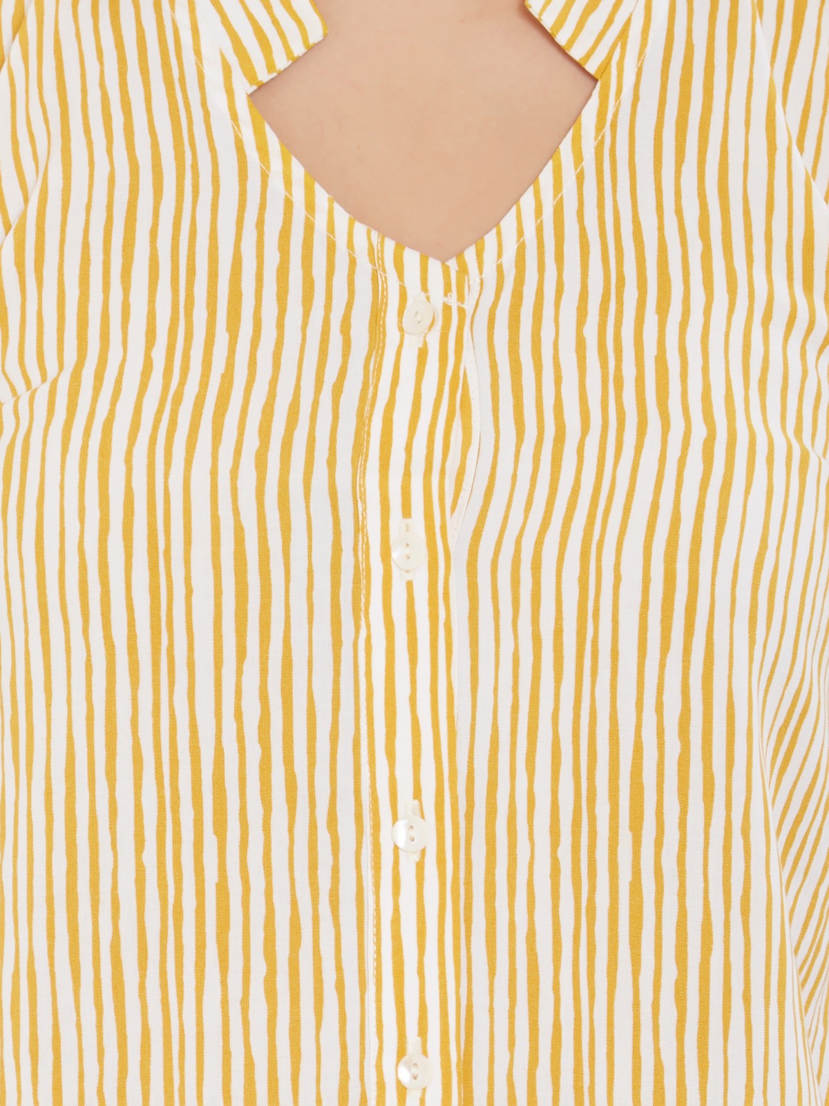 Juicy Lemonade Color Diamond Stand Collar Sleeveless Peplum Shirt