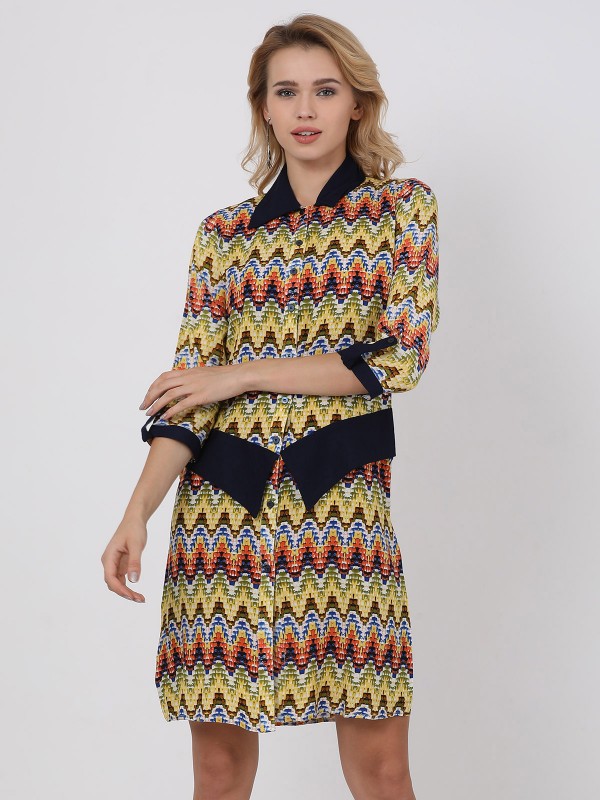 Aztec Print 3/4th Sleeve Long Shirt