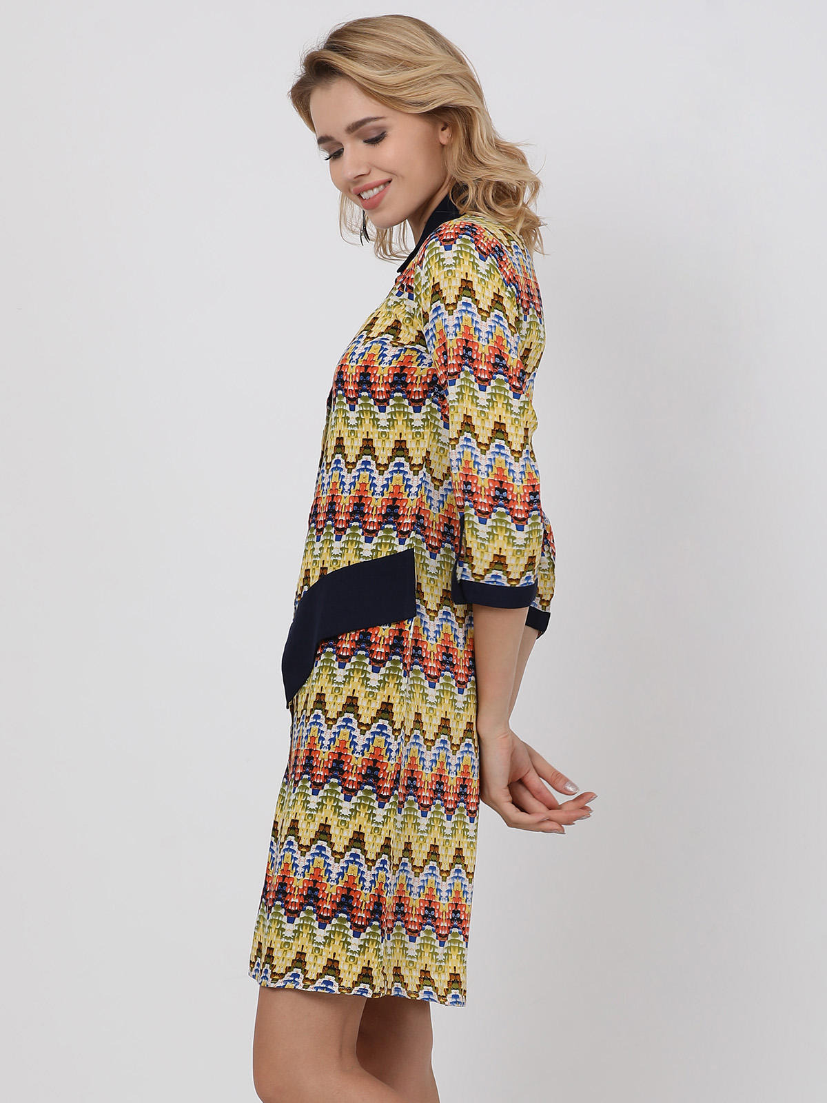 Aztec Print 3/4th Sleeve Long Shirt