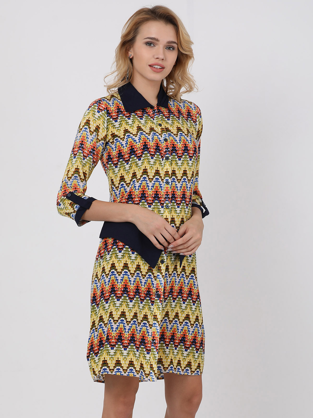 Aztec Print 3/4th Sleeve Long Shirt