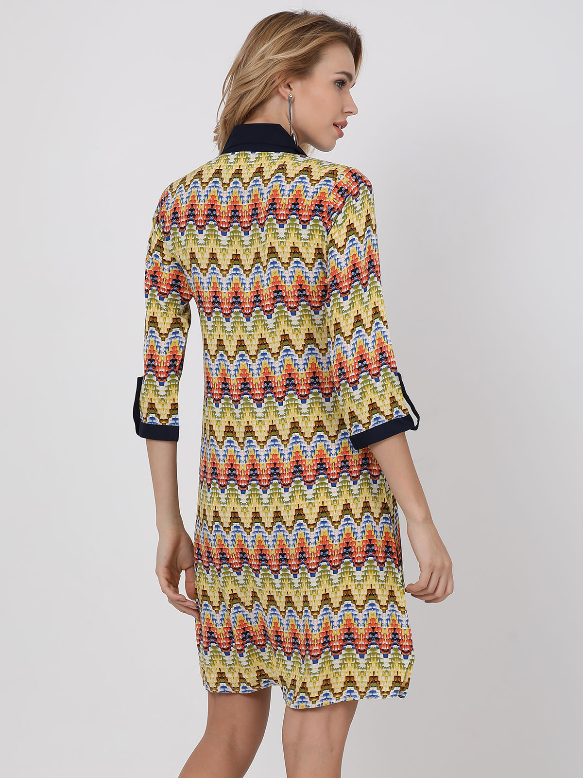 Aztec Print 3/4th Sleeve Long Shirt