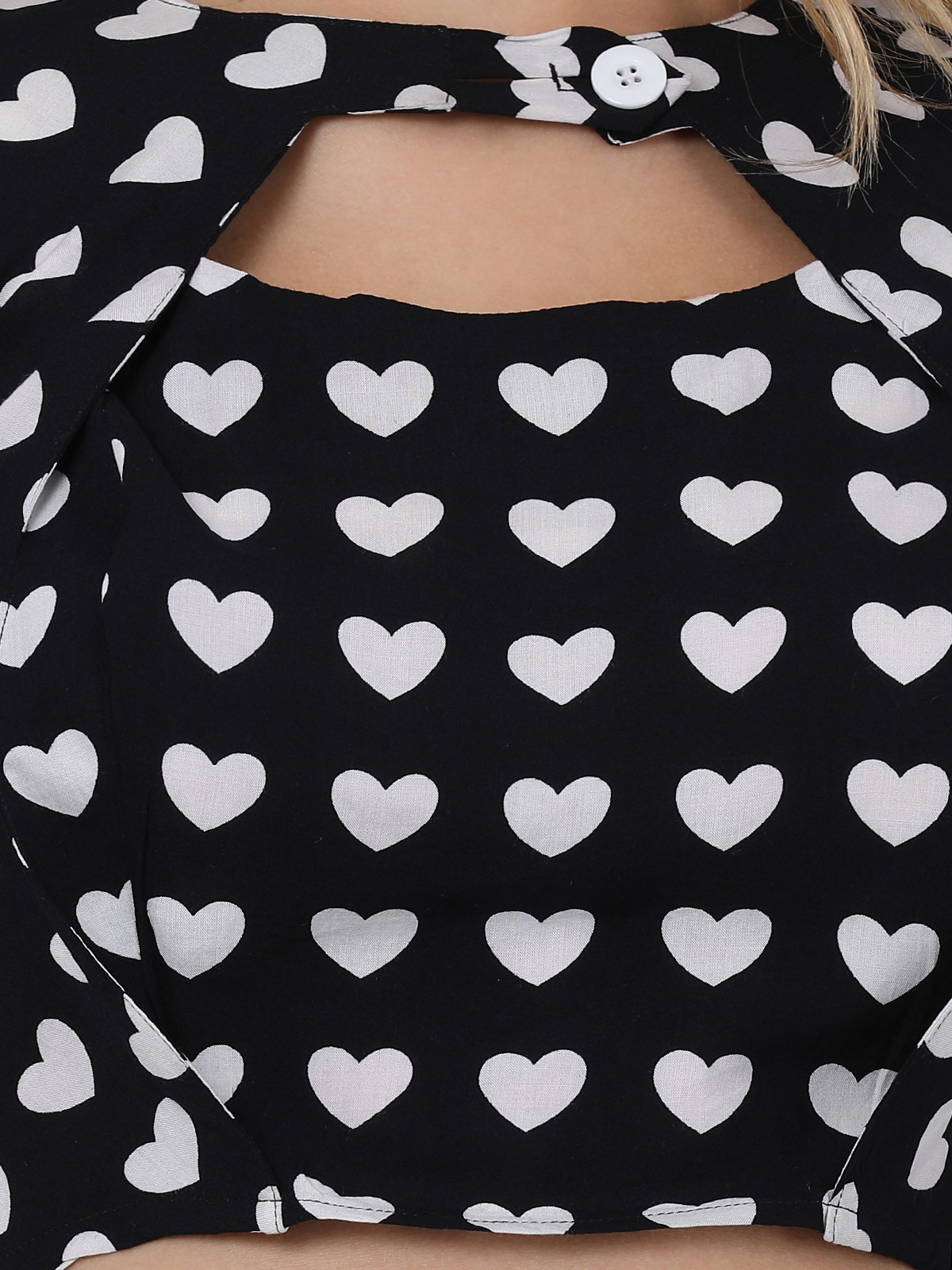 Lovely  Heart Printed Crop Top